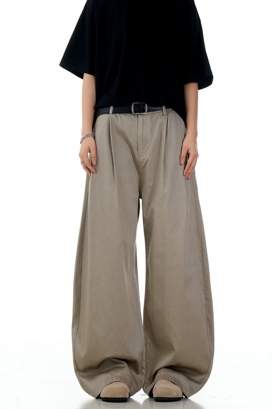 Camel Pleated Trousers