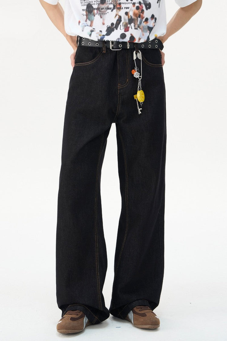 Red Contrast Flare Jeans — Trenqor Basics