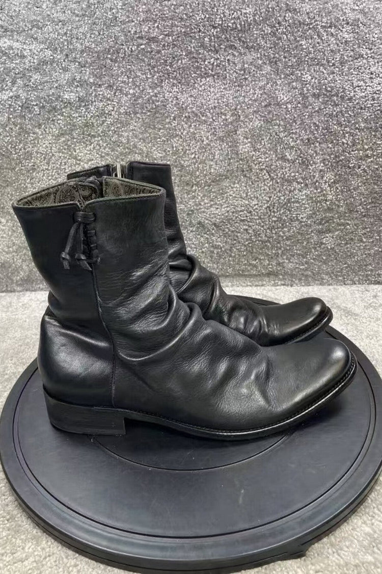 Wrinkled Horsehide Chelsea Boots — TERRAINCOGNITA — view 2