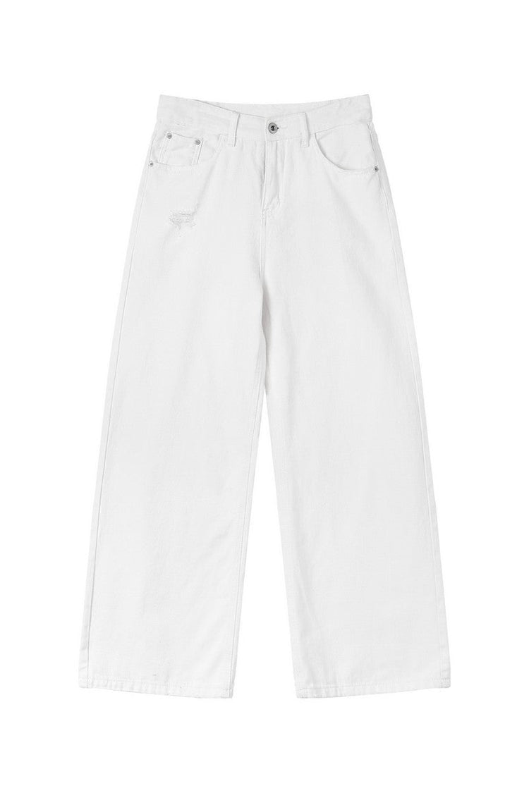 Washed Distressed Straight Leg Jeans — Turntide — view 12