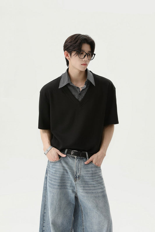 Layered Look Short Sleeve Tee