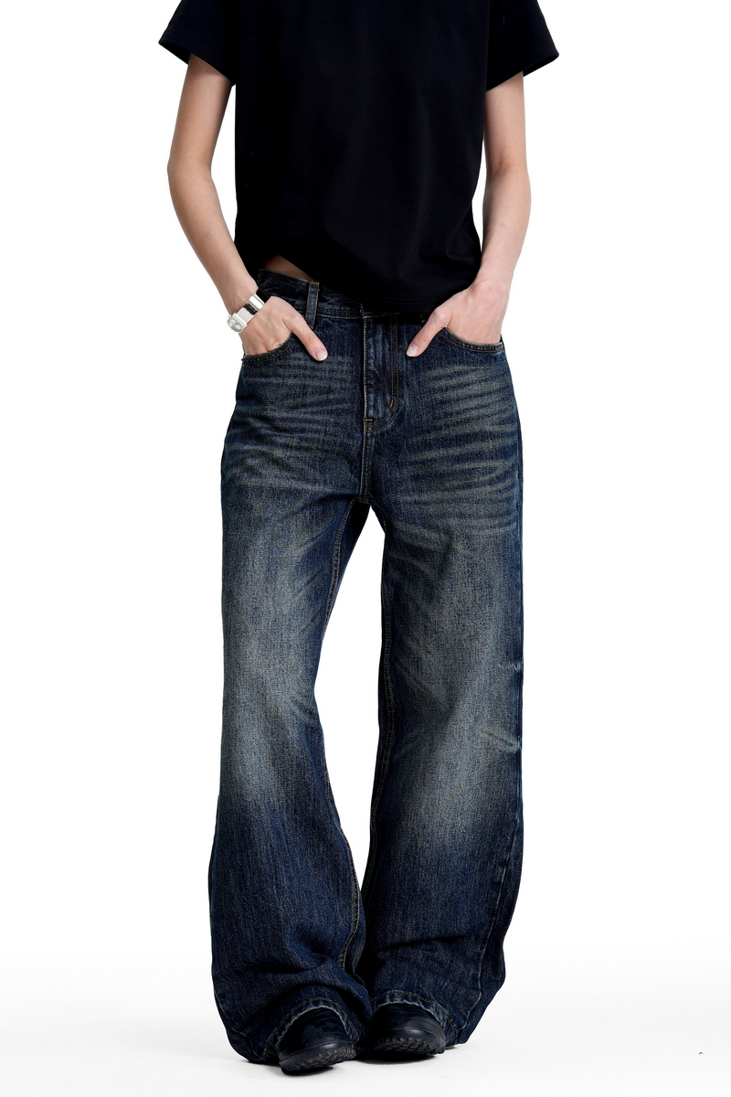 Gradient Whiskered Bootcut Jeans