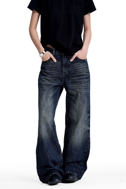 Gradient Whiskered Bootcut Jeans