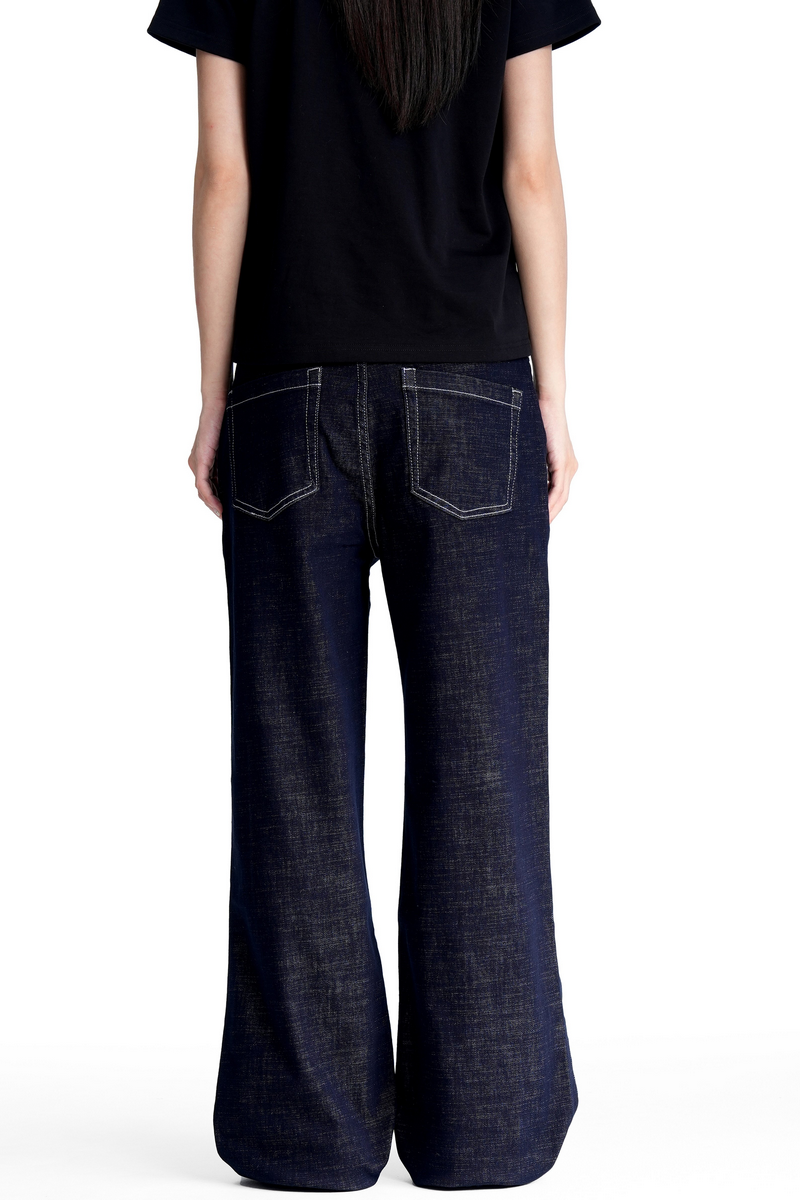 Contrast Raw Stitch Bootcut Jeans
