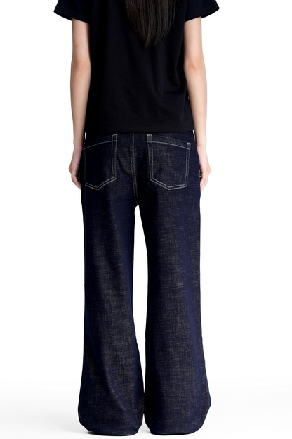 Contrast Raw Stitch Bootcut Jeans