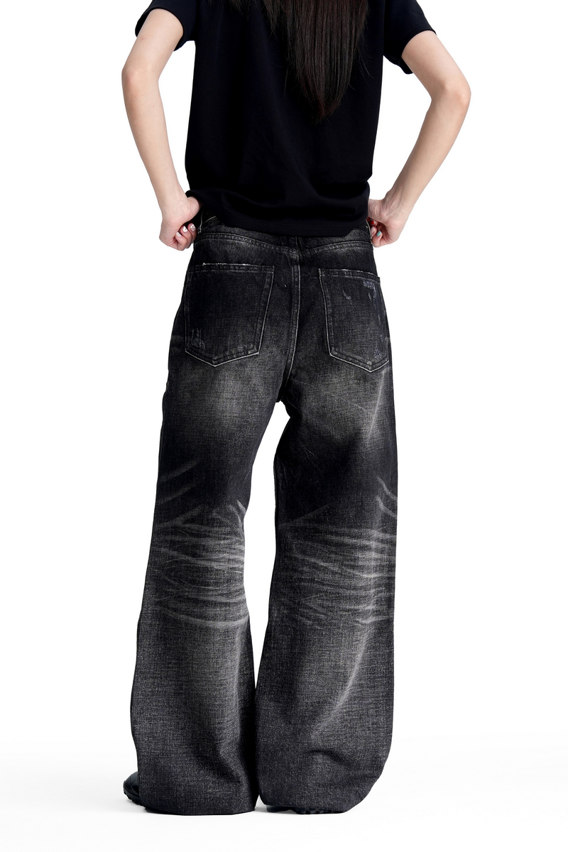 Ripped Baggy Flare Jeans