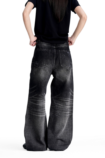 Ripped Baggy Flare Jeans
