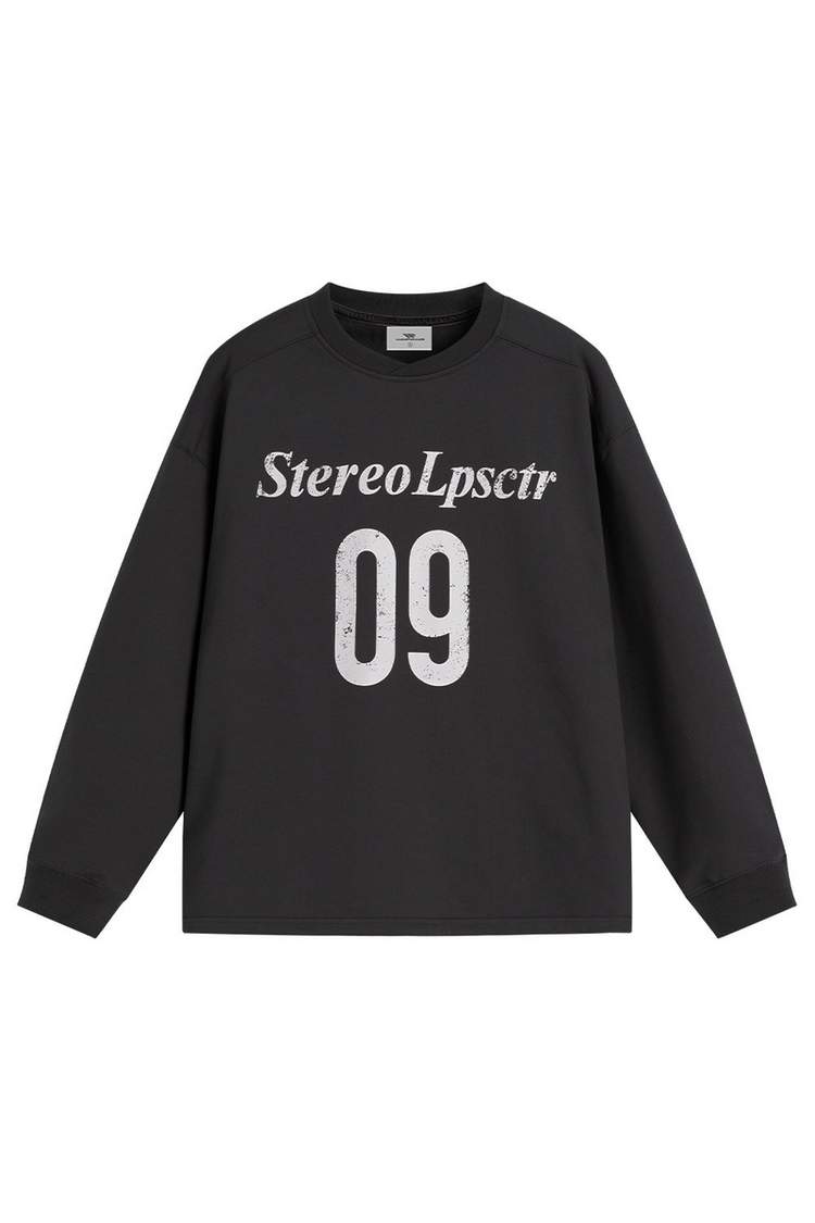 Number Print Collar Sweatshirt — Loopsoon — view 4