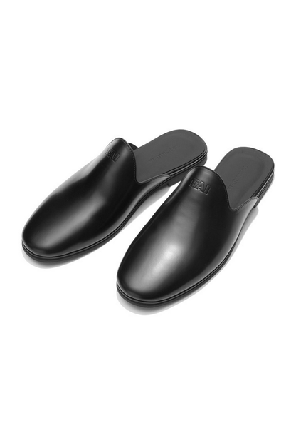 Smoked Leather Mule Clogs