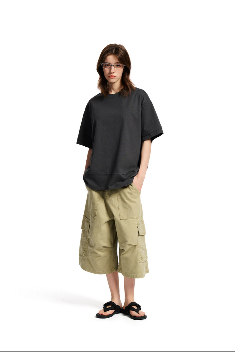 Layered Solid Crew Tee
