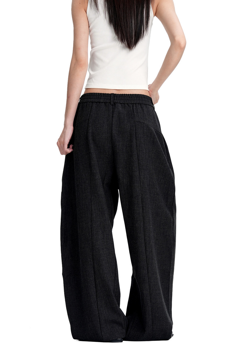 Button Detail Pleated Trousers