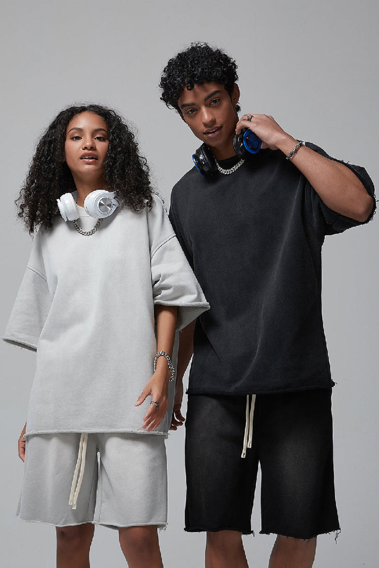 Spray Dye Cut Shorts — Trenqor Basics — view 7