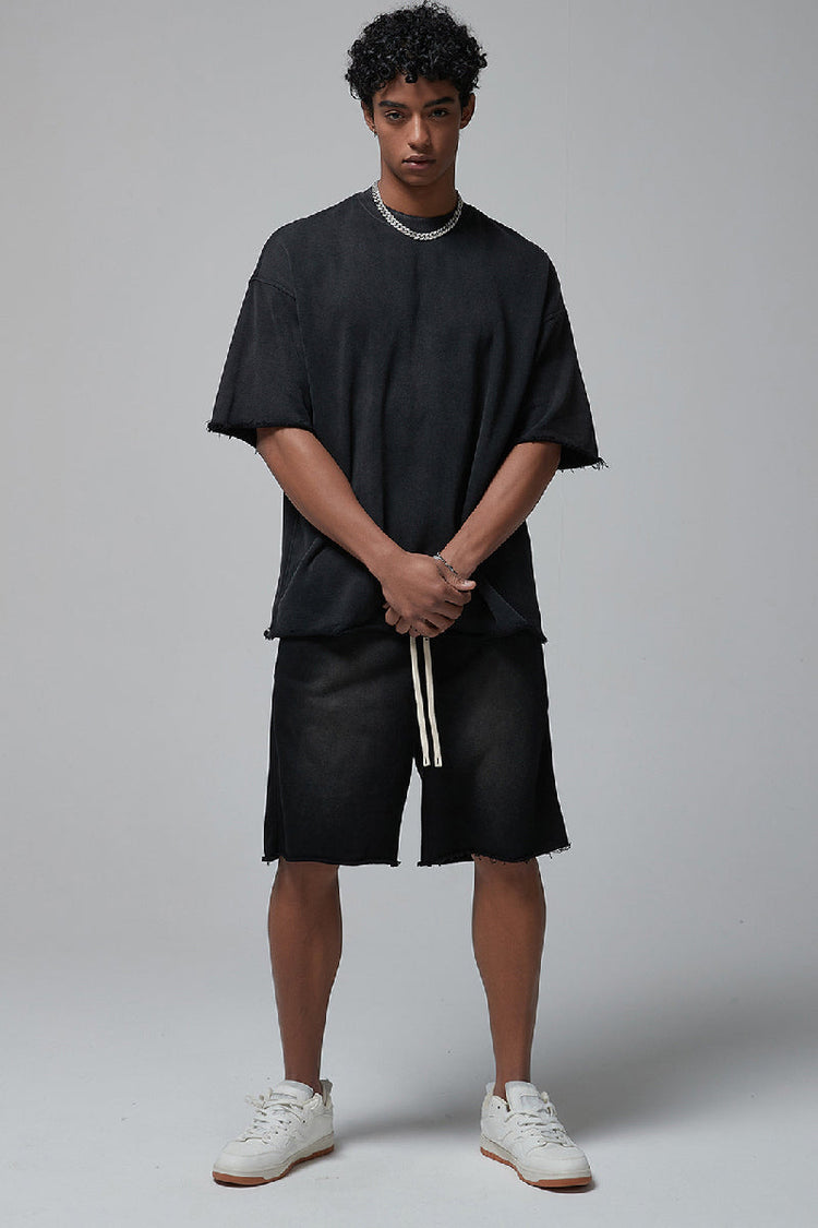 Spray Dye Cut Shorts — Trenqor Basics — view 10