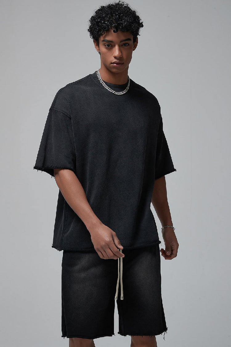 Spray Dye Cut Shorts — Trenqor Basics — view 11