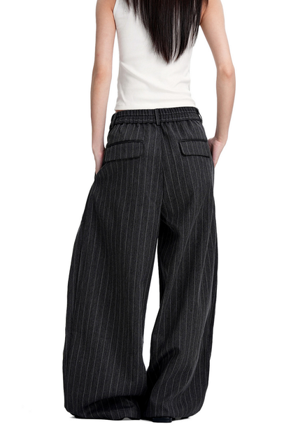 Striped Pleated Trousers