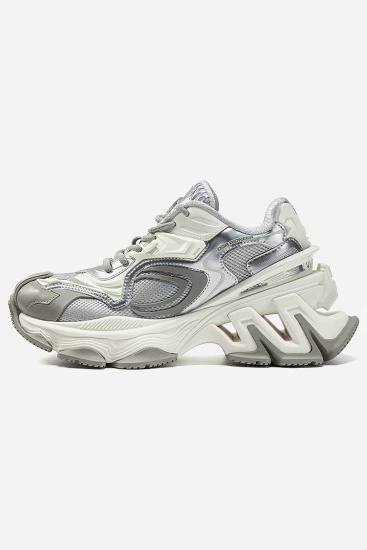 Pioneer Mecha Silver Dad Sneakers — OGR — view 5