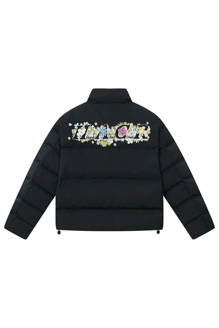 Cutout Cartoon Embroidered Puffer Jacket — Harsh and Cruel — view 6