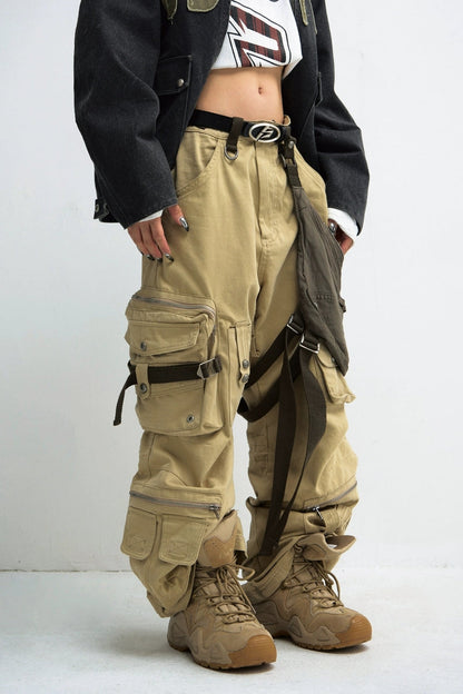 Detachable Bag Multi-Pocket Pants — PeopleStyle — view 2