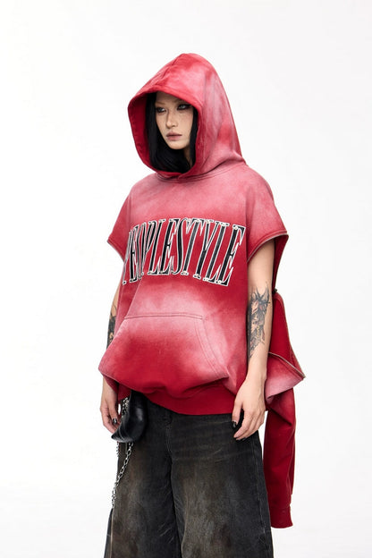 Detachable Washed Embroidered Hoodie