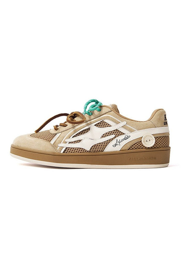 Earthy Brown Unisex Retro Low Top Trainers — Killwinner — view 2