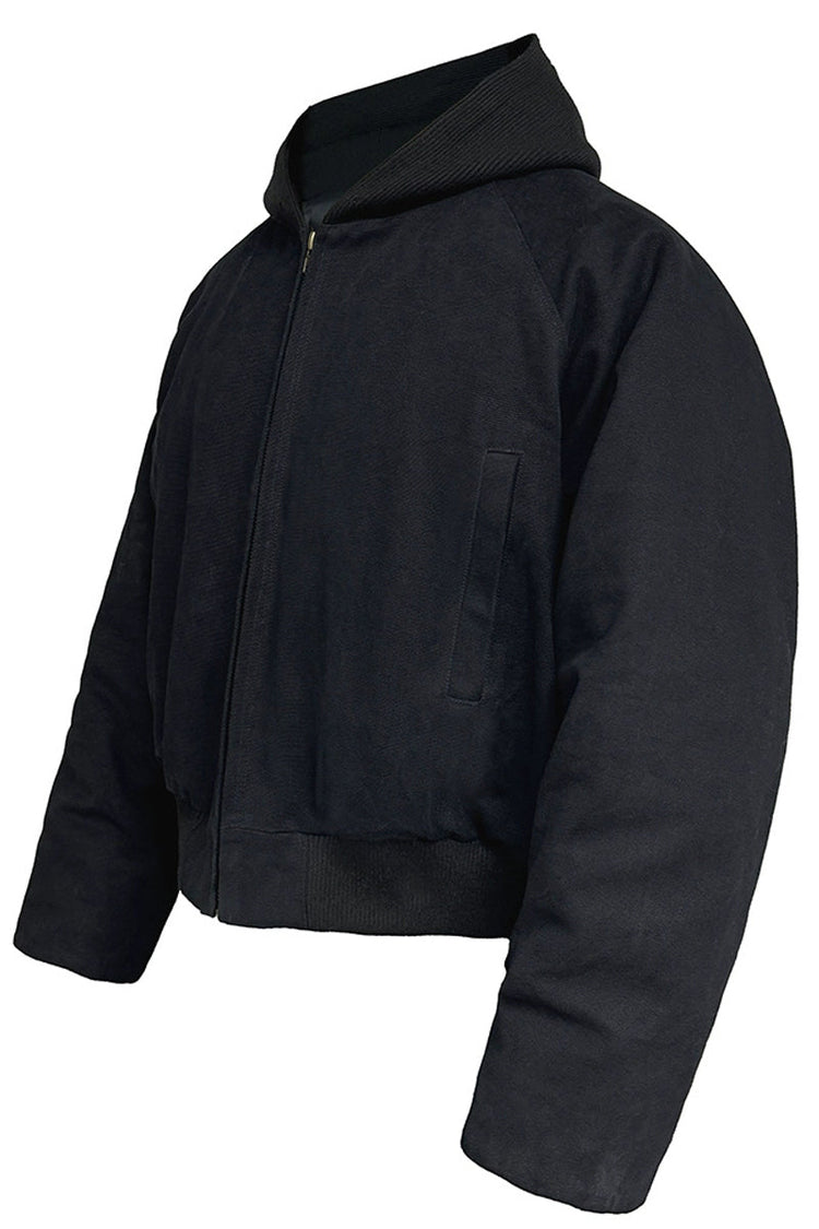 Canvas Hooded Puffer Jacket — JCAESAR — view 3