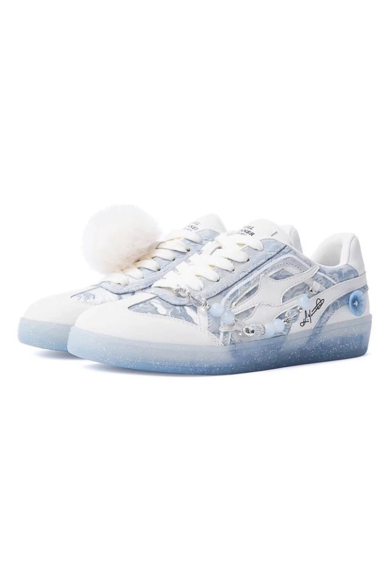 Cream Red Unisex Retro Low Top Trainers