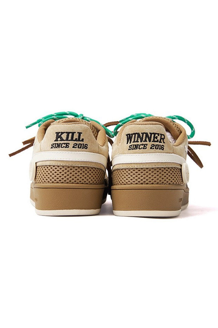 Earthy Brown Unisex Retro Low Top Trainers — Killwinner — view 3