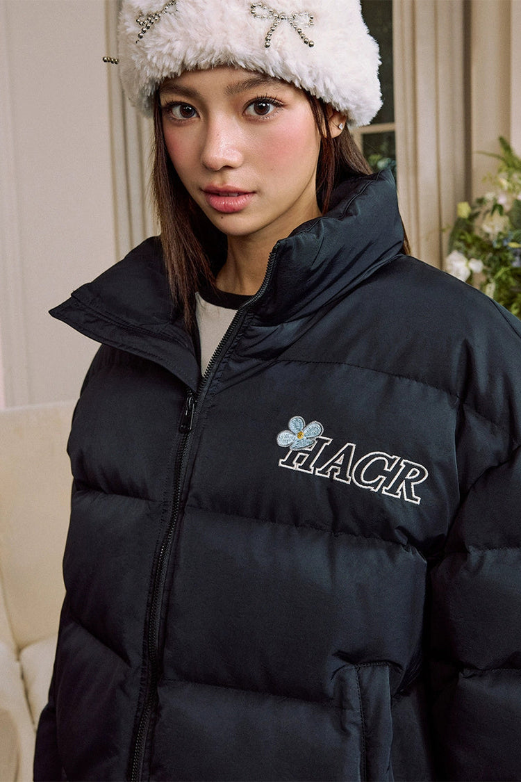 Cutout Cartoon Embroidered Puffer Jacket — Harsh and Cruel — view 2