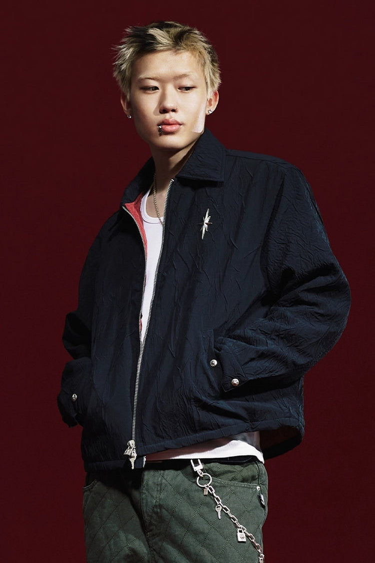 Starburst Wrinkled Oversized Jacket — Remedy — view 4