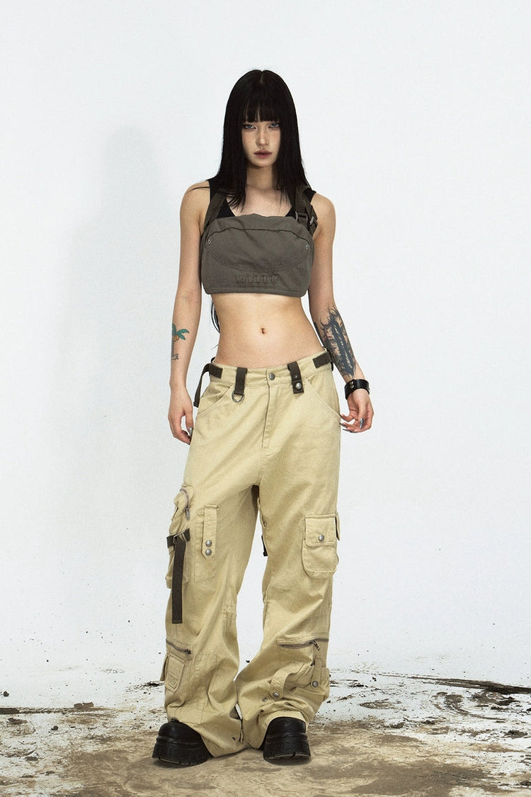 Detachable Bag Multi-Pocket Pants — PeopleStyle — view 4