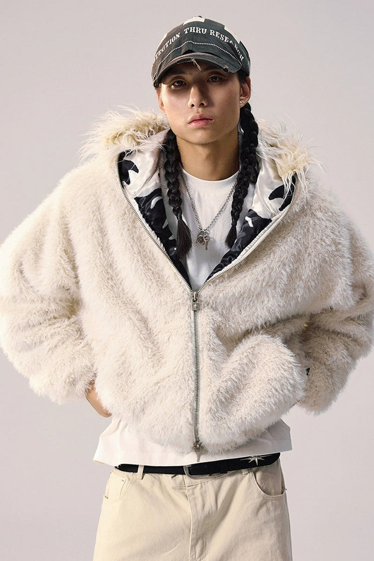 Faux Fur Hooded Puffer Jacket — Remedy — view 3