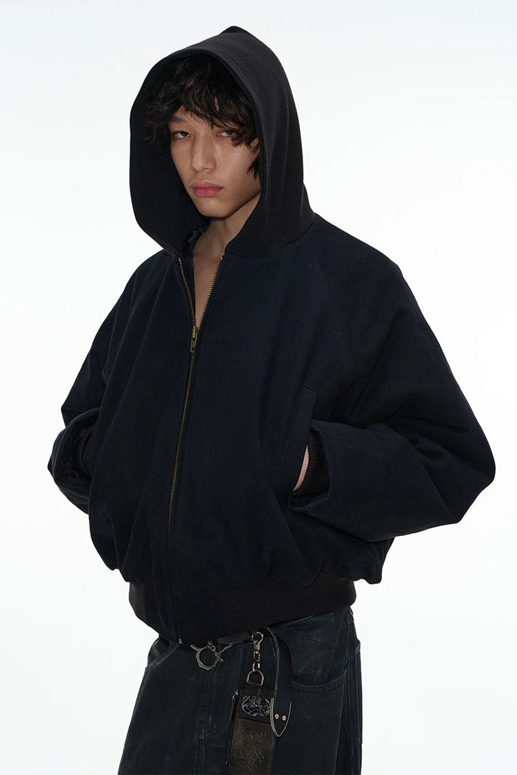 Canvas Hooded Puffer Jacket — JCAESAR — view 2