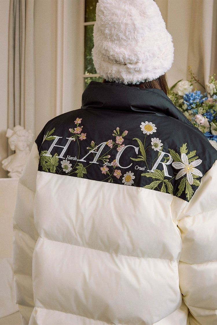 Colorblock Floral Embroidered Puffer — Harsh and Cruel — view 5