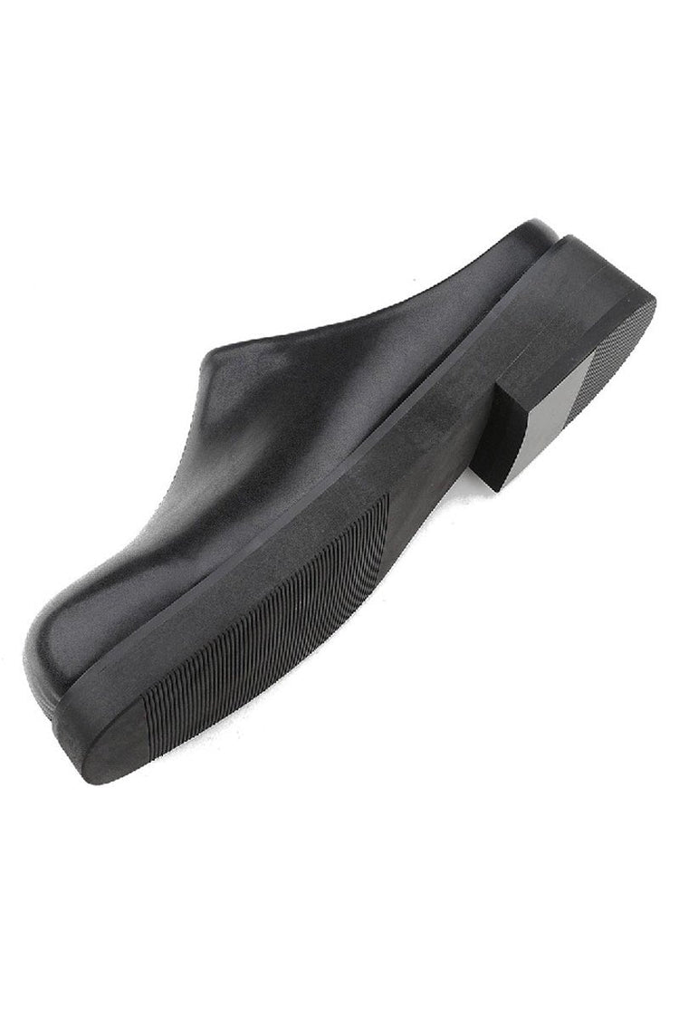 Cut-Line Leather Clog Mules — Hanqiaoriji