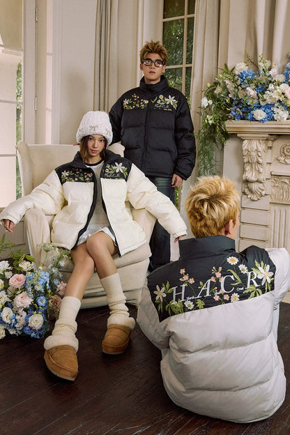 Colorblock Floral Embroidered Puffer — Harsh and Cruel — view 4