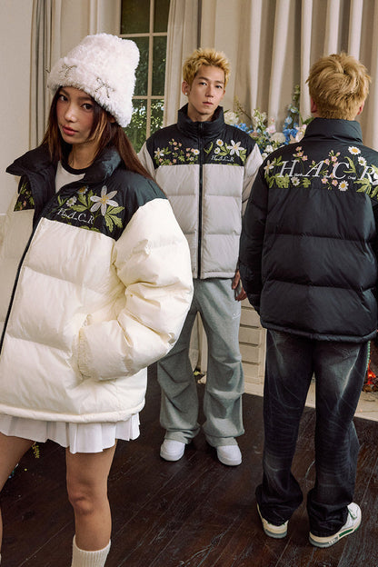 Colorblock Floral Embroidered Puffer — Harsh and Cruel — view 3