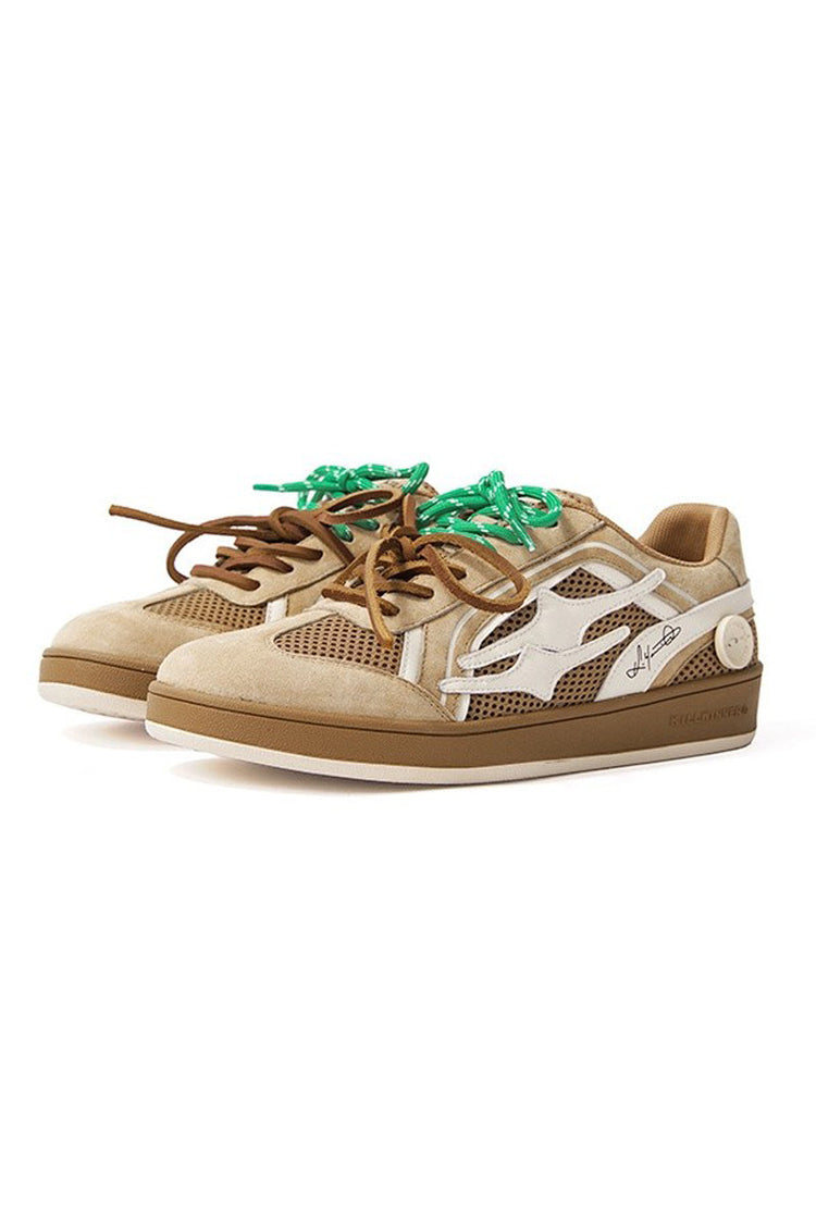 Earthy Brown Unisex Retro Low Top Trainers — Killwinner