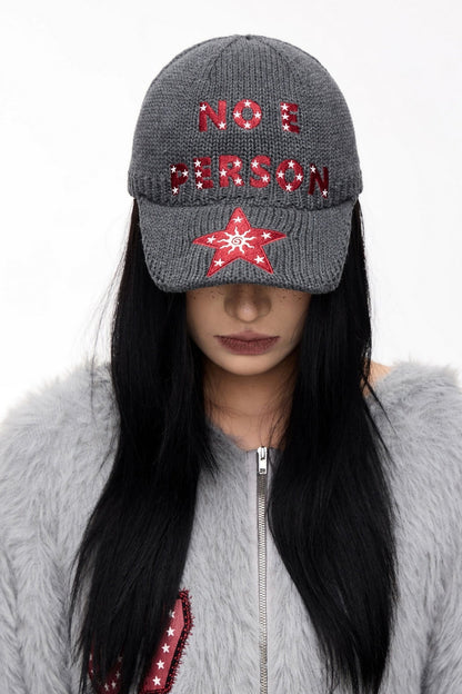 Vintage Star Embroidered Wool Cap — PeopleStyle