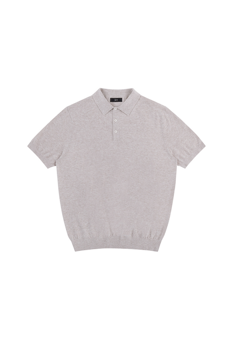 Linen Knit Polo Shirt — IDLT — view 2
