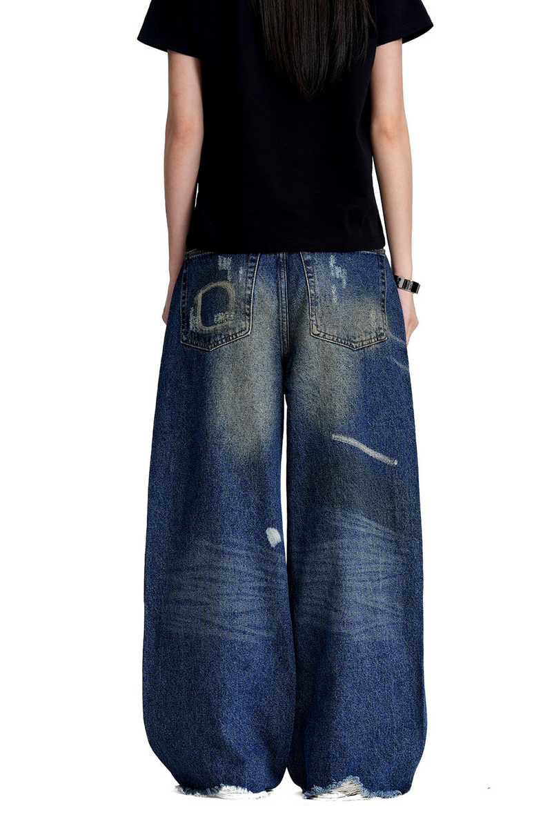 Paint Splatter Wide Jeans