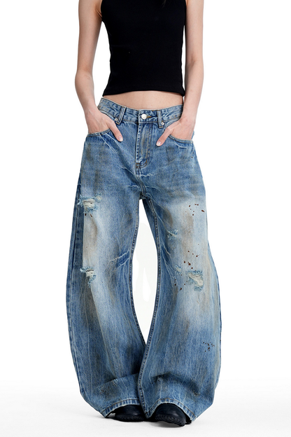 Dirty Wash Barrel Jeans