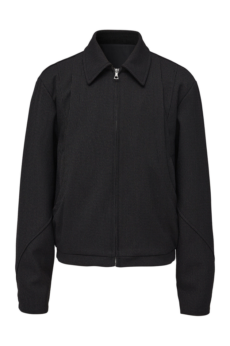 Striped Wool Blazer Jacket — Taichiism — view 2