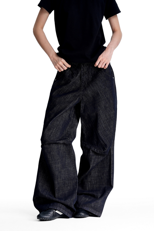 Raw Denim Wide Jeans — Trenqor Basics