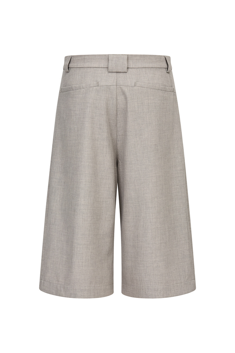 Linen Pleated Cropped Pants
