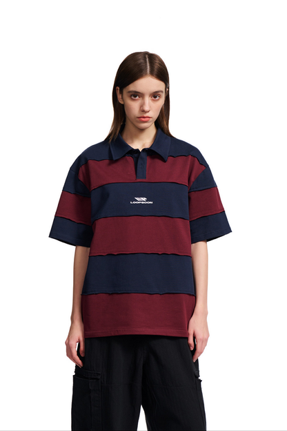 Distressed Striped Polo Shirt