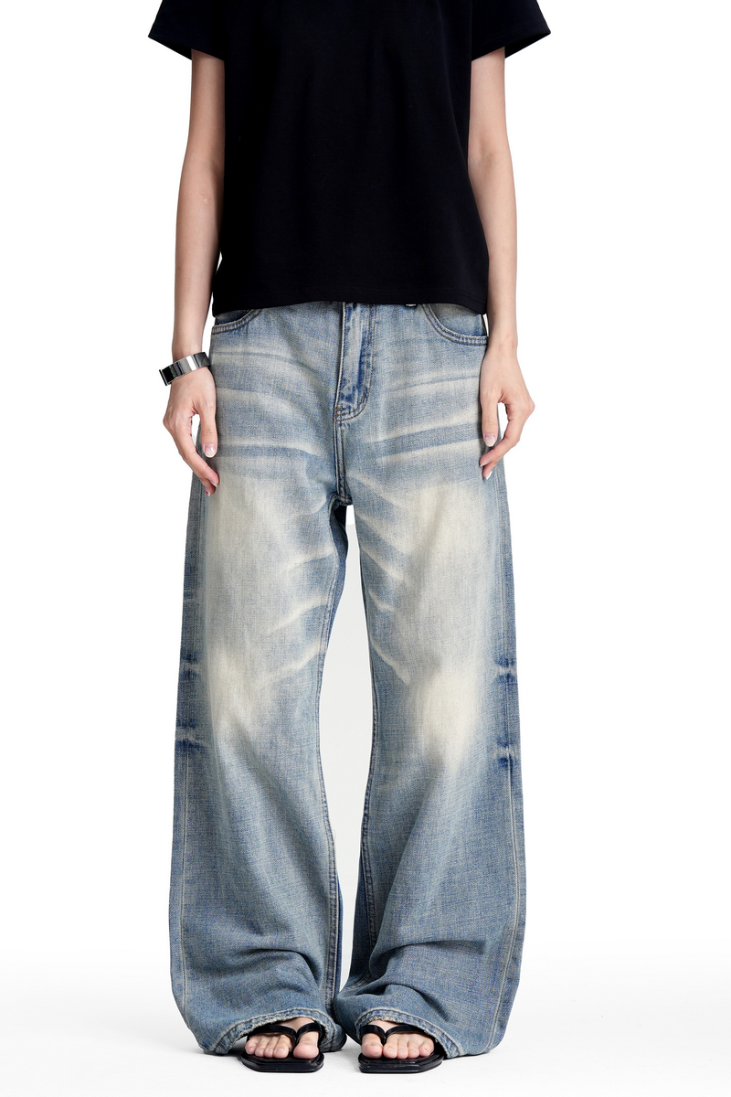 Faded Whisker Wash Bootcut Jeans