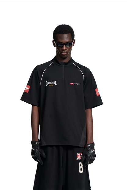 Half Zip Short Sleeve Top