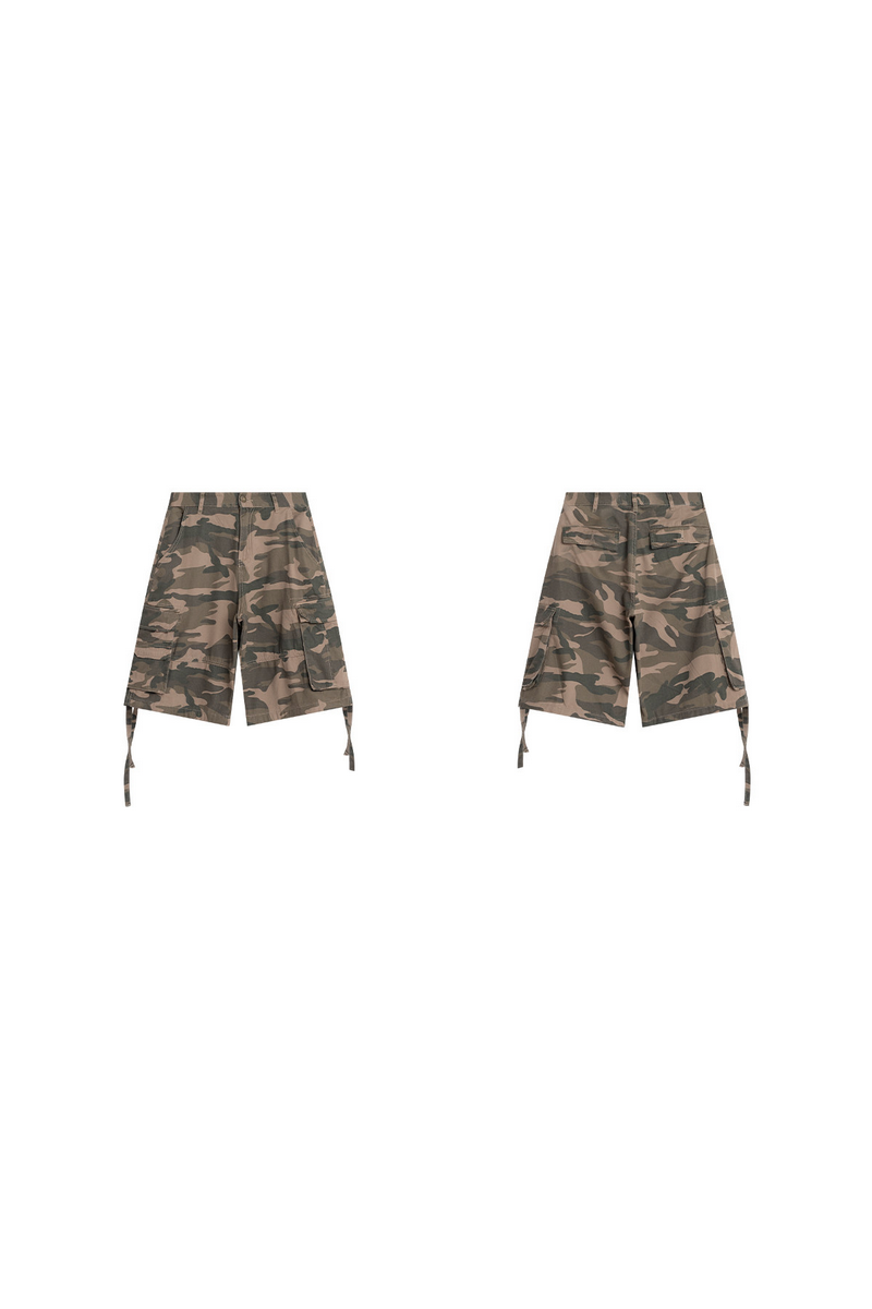 Camo Cargo Drawstring Shorts