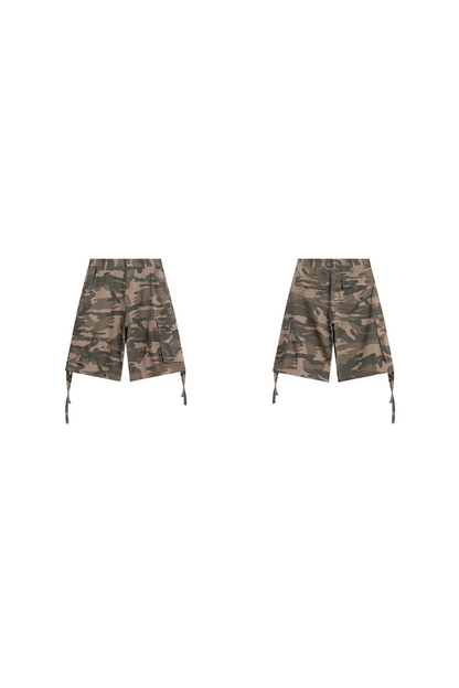 Camo Cargo Drawstring Shorts