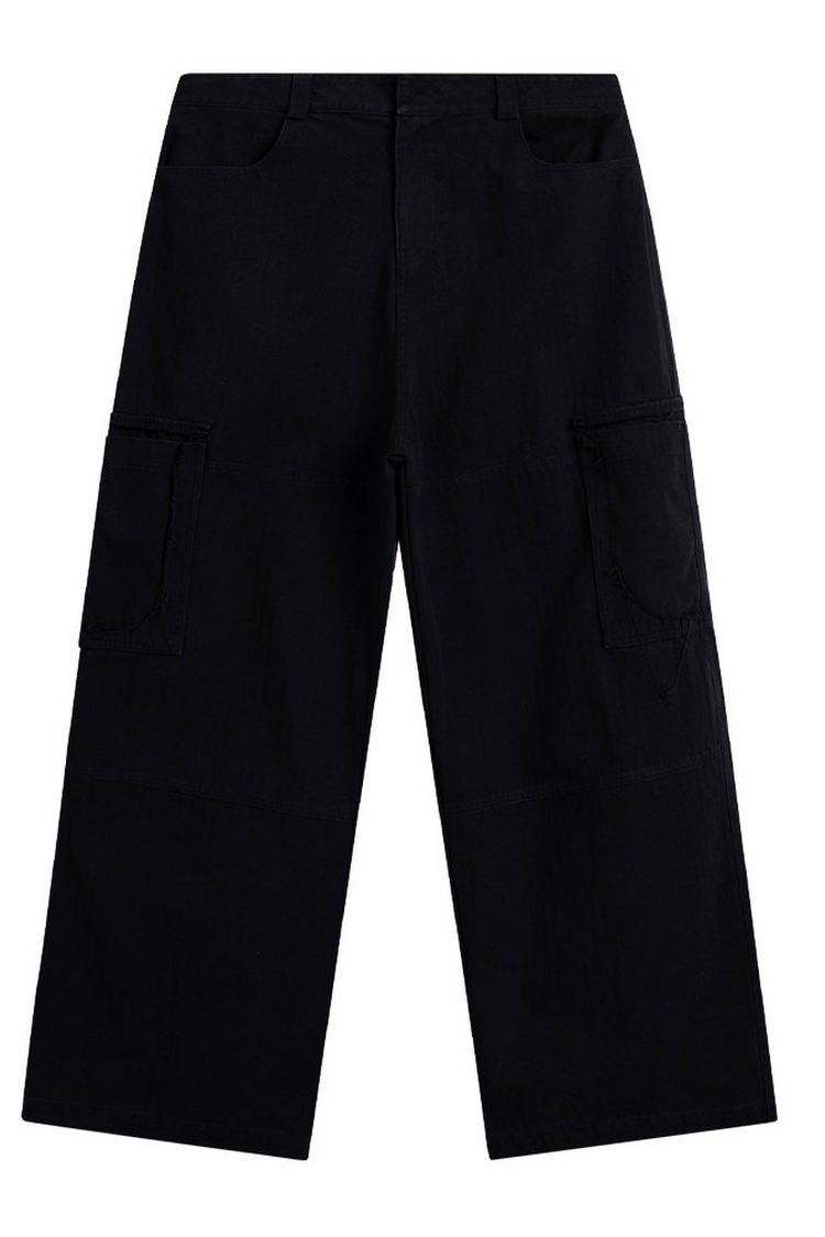Distressed Side Pocket Cargo Pants — Loopsoon — view 4